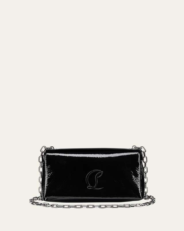 Loubi54 Flap Patent Leather Pouch Bag